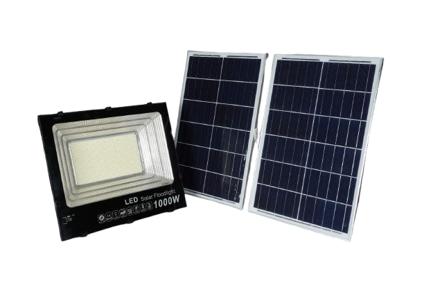LED SOLAR FLOODLIGHT 1000W WITH 2 SOLAR PANELS